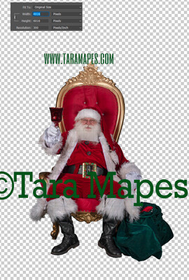 Santa Overlay PNG - Santa on Throne Overlay - Santa Clip Art - Santa Cut Out  - Christmas Overlay - Santa PNG - Christmas Overlay