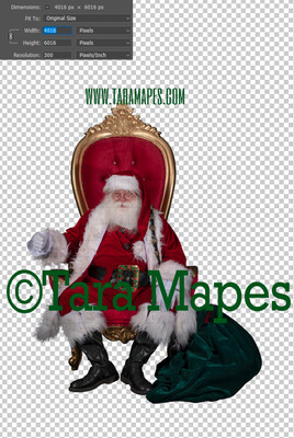 Santa Overlay PNG - Santa on Throne Overlay - Santa Clip Art - Santa Cut Out  - Christmas Overlay - Santa PNG - Christmas Overlay