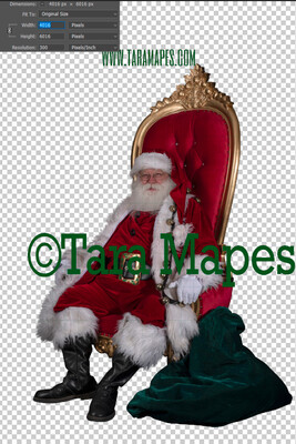 Santa Overlay PNG - Santa on Throne Overlay - Santa Clip Art - Santa Cut Out  - Christmas Overlay - Santa PNG - Christmas Overlay