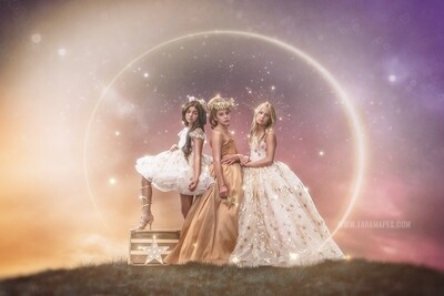 Star Hill - Sunset Hill with Bokeh - Light Overlay Included as Separate File - Digital Background by Tara Mapes