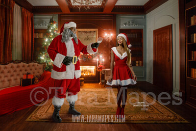 Black Santa With Wine Glass of Milk - Black Santa Cheers - Black Santa Celebrating Success of Christmas- Cozy Christmas Holiday Digital Background Backdrop Black Santa With Wine Glass of Milk - Black Santa Cheers - Black Santa Celebrating Success of Christmas- Cozy Christmas Holiday Digital Background Backdrop