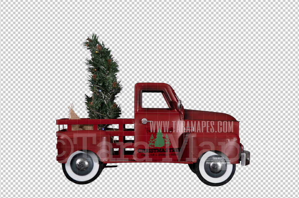 Christmas Truck Toy- Christmas Truck Cut Out - Christmas Overlay - Christmas Metal Truck Toy PNG - Christmas Overlay