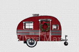 Christmas Camper Toy- Christmas Metal Camper Metal Toy Cut Out  - Christmas Overlay - Christmas Metal Camper Toy PNG - Christmas Overlay