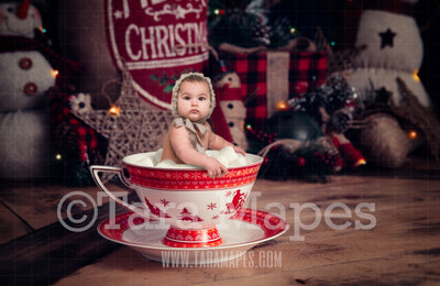 Hot Chocolate Bath Christmas Mug with Marshmallows - Cup of Hot Chocolate - Hot Cocoa Mug for Baby Scene