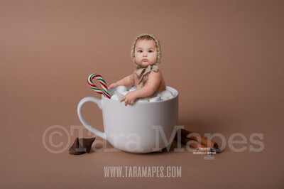 Hot Chocolate Bath Christmas Mug with Marshmallows - Cup of Hot Chocolate - Hot Cocoa Mug for Baby Scene