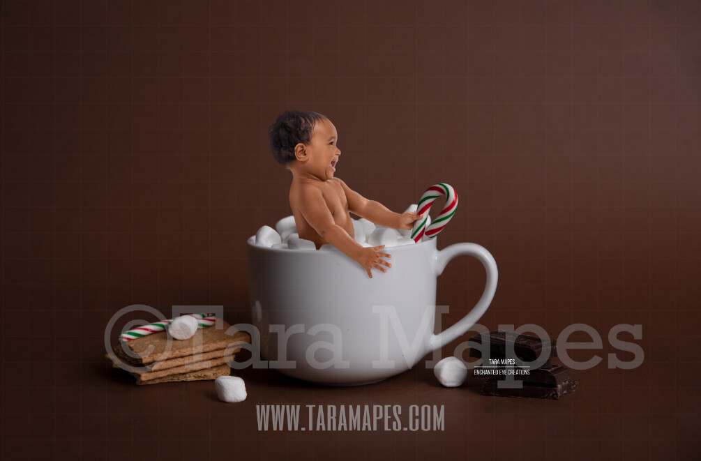 Hot Chocolate Bath Christmas Mug with Marshmallows - Cup of Hot Chocolate 2 - Hot Cocoa Mug for Baby Scene