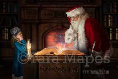 Christmas Digital Background - Santa&#39;s Good List Digital Background by Tara Mapes - LAYERED PSD!