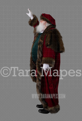 Victorian Santa Pointing Up-  Santa Clip Art - Santa Cut Out  - Christmas Overlay - Santa PNG - Christmas Overlay