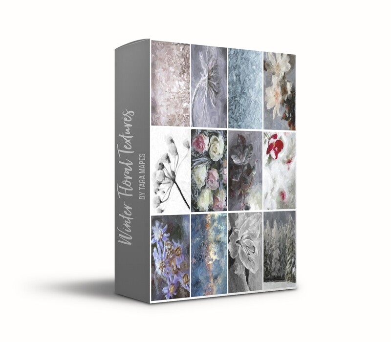 Winter Floral Collection 1 Fine Art 12 Texture Overlays - Oil Paint Floral Textures Photoshop Overlays by Tara Mapes