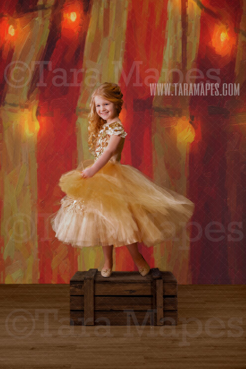 Red and White Striped Circus Tent with Lights Studio Digital Background - Carnival Digital Backdrop in Studio - Magical- Birthday -Digital Background / Backdrop