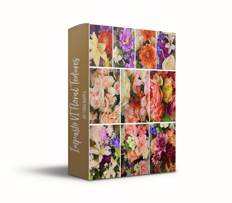 Impasto Set VI Floral Collection Fine Art Texture Overlays - 10 Digital Painted Floral Textures -  Photoshop Overlays by Tara Mapes