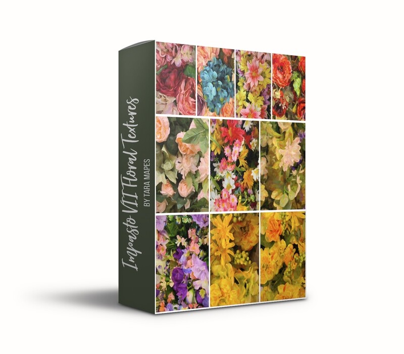 Impasto Set VII Floral Collection Fine Art Texture Overlays - 10 Digital Painted Floral Textures - Photoshop Overlays by Tara Mapes