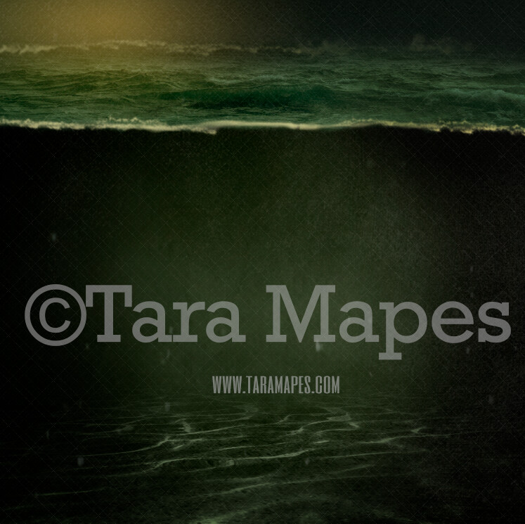 Dark Underwater Scene - Ocean Water Partition - Textured Dark Ocean Scene - Digital Background Backdrop