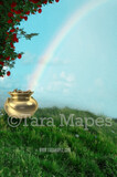 St. Patrick&#39;s Day - Gold Pot of Gold - Gold at the End of a Rainbow - Digital Background