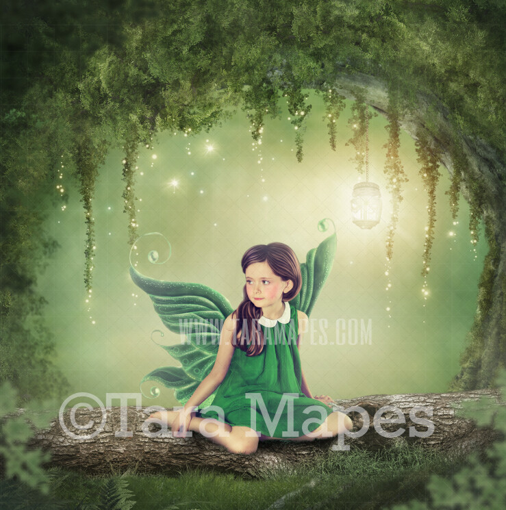 Enchanted Fairy Log- Fairy Arch - Magical Fairy Photoshop Digital Background / Backdrop