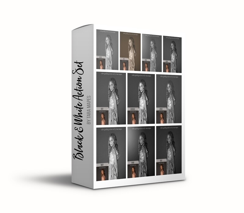 Black and White Photoshop Action Set by Tara Mapes -  Turn Your Photos into Black and White Masterpieces - Photoshop Action Set by Tara Mapes