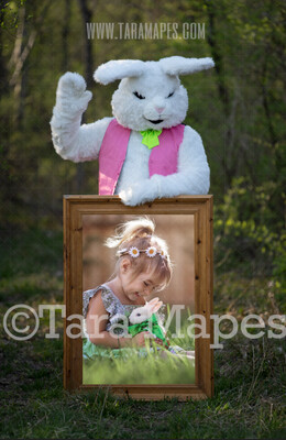 Easter Bunny Frame - Easter Bunny Holding a Frame (file9) - Fun Easter Digital - JPG file - Photoshop Digital Background / Backdrop