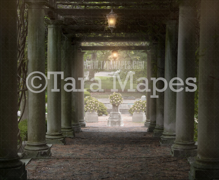Garden walkway- Pergola walkway - Soft Creamy Background - JPG file - Photoshop Digital Background / Backdrop