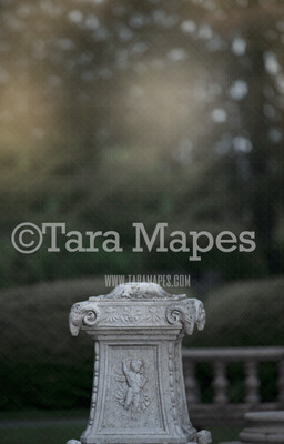 Statue Pillar - Garden Statue- Soft Creamy Background - JPG file - Photoshop Digital Background /  Backdrop