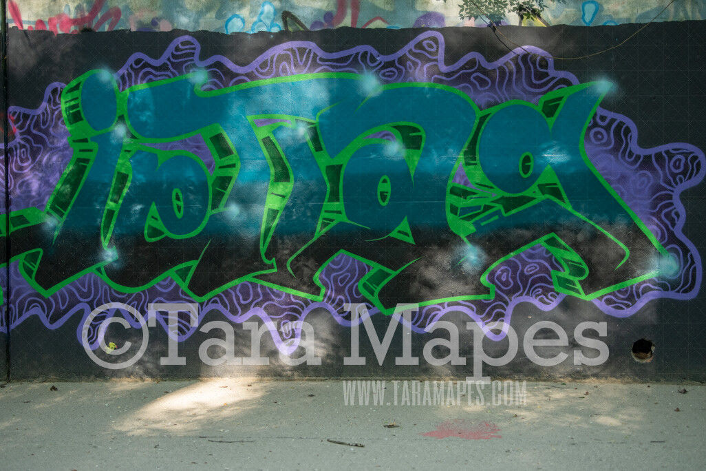 Graffiti Digital Background - Blue and Purple Graffiti Wall- JPG file - Photoshop Digital Background / Backdrop