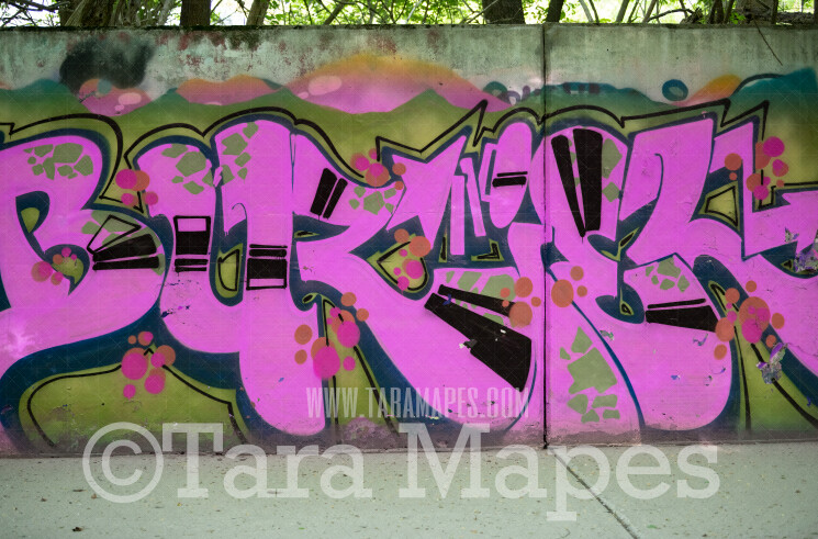 Graffiti Digital Background - Pink Graffiti Wall- JPG file - Photoshop Digital Background / Backdrop