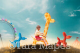 Balloon Animals at Carnival - Balloon Animal Parade on Hill at Circus at Sunset - JPG file - Photoshop Digital Background / Backdrop