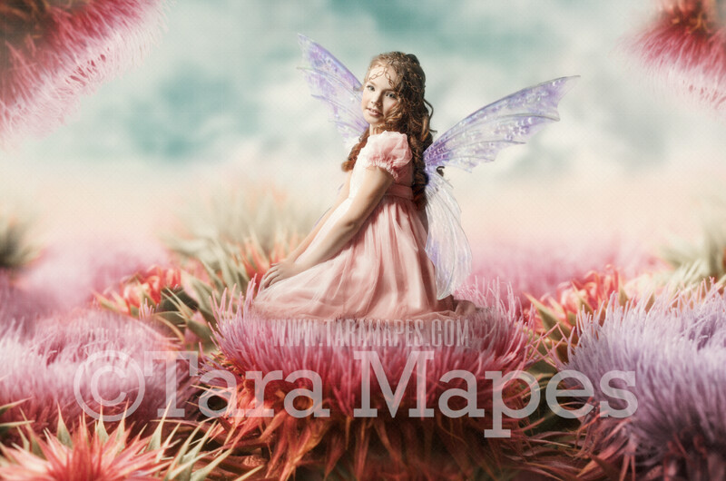 Giant Fairy Flowers - Flowers for a Fairy Scene- Creamy Whimsical Fairy Setting - Photoshop Digital Background / Backdrop