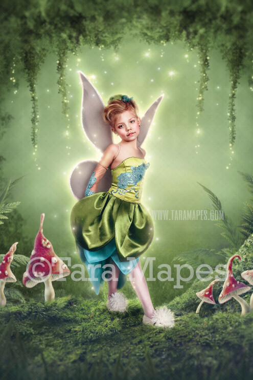 Fairy Clearing - Fairy Forest - Enchanted Fairy Scene - Creamy Photoshop Digital Background / Backdrop