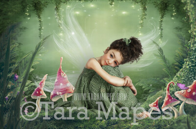 Fairy Clearing - Fairy Forest - Enchanted Fairy Scene - Creamy Photoshop Digital Background / Backdrop