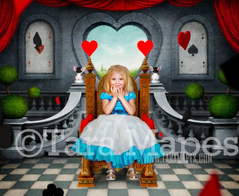 Alice in Wonderland Throne - Alice's Wonderland Throne in Wonderland  - JPG file Digital Background Backdrop