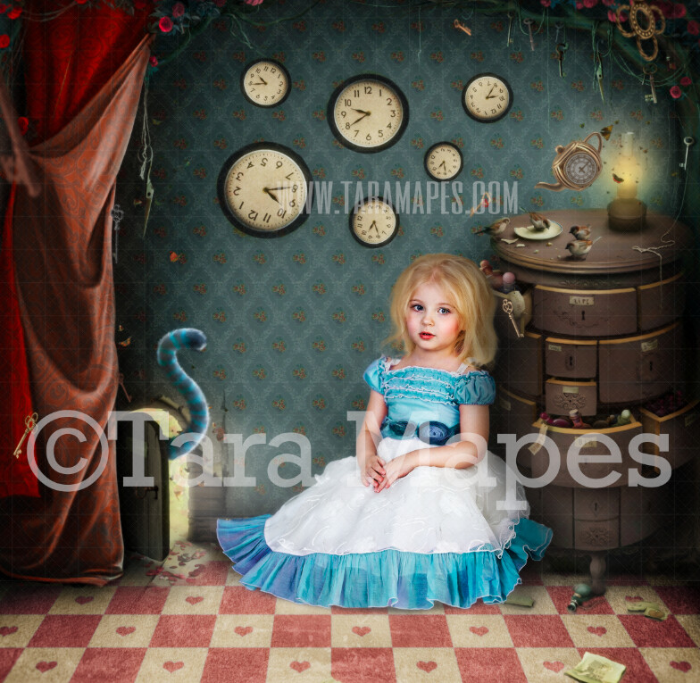 Alice Wonderland Little Door - Wonderland Tiny Door to Wonderland  - JPG file Digital Background Backdrop