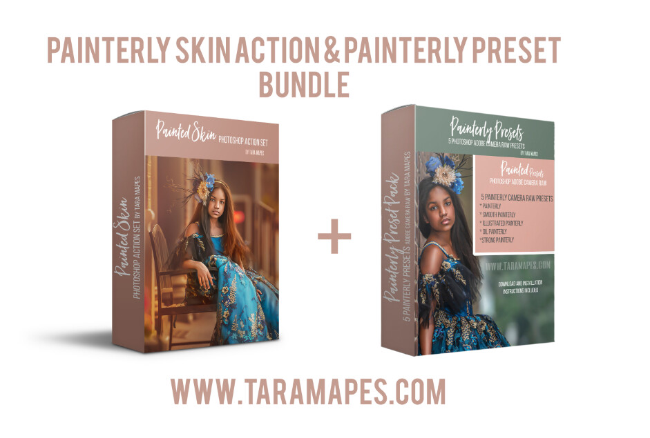 PAINTERLY ACTION & PRESET PACK - Painterly Skin Action and Painterly Preset BUNDLE - Painterly Skin Photoshop Action Set AND Adobe Painterly Presets