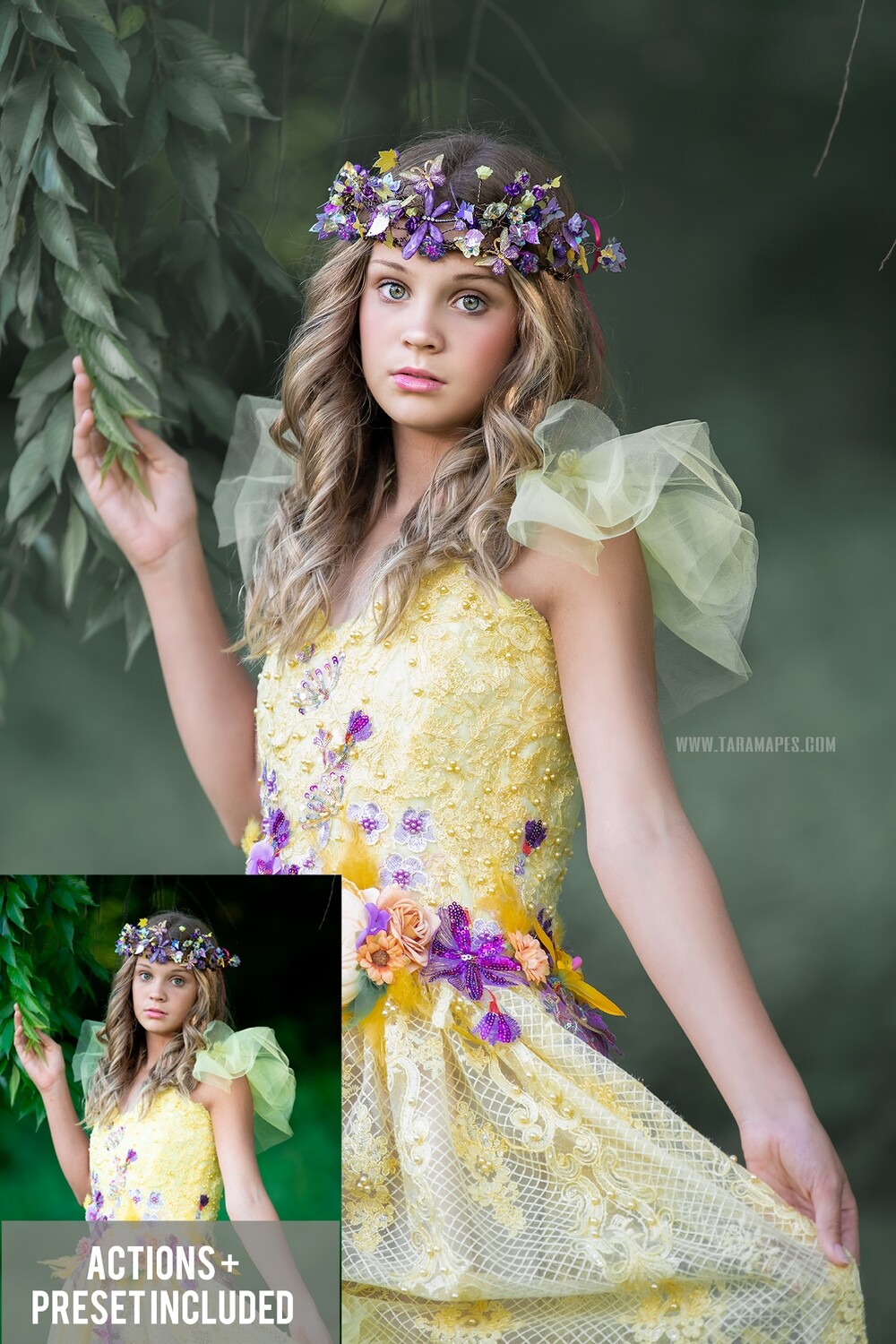 The Forest Fairy Painterly Photoshop Tutorial- Skin & Portrait Retouch Action Workflow Set Included - Fairy Tones PRESET included-- Fine Art Tutorial by Tara Mapes