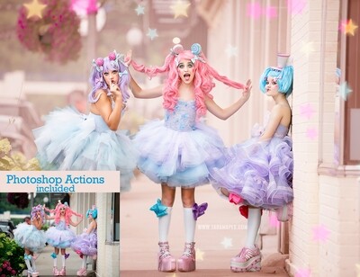 Pastel Dolls Painterly Photoshop Tutorial- Skin &amp; Portrait Retouch Action Workflow Set Included -- Fine Art Tutorial by Tara Mapes