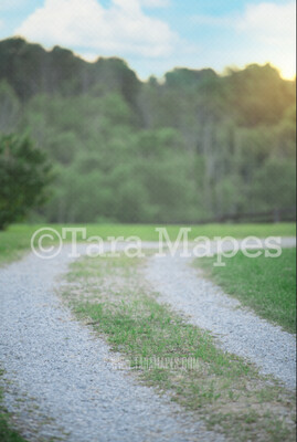 Country Gravel Road Digital Background-  Nature Digital Backdrop