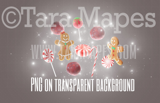 Sugar Plum Overlay - Christmas Candies PNG - Dream Bubble Dream Overlay PNG on Transparent Background