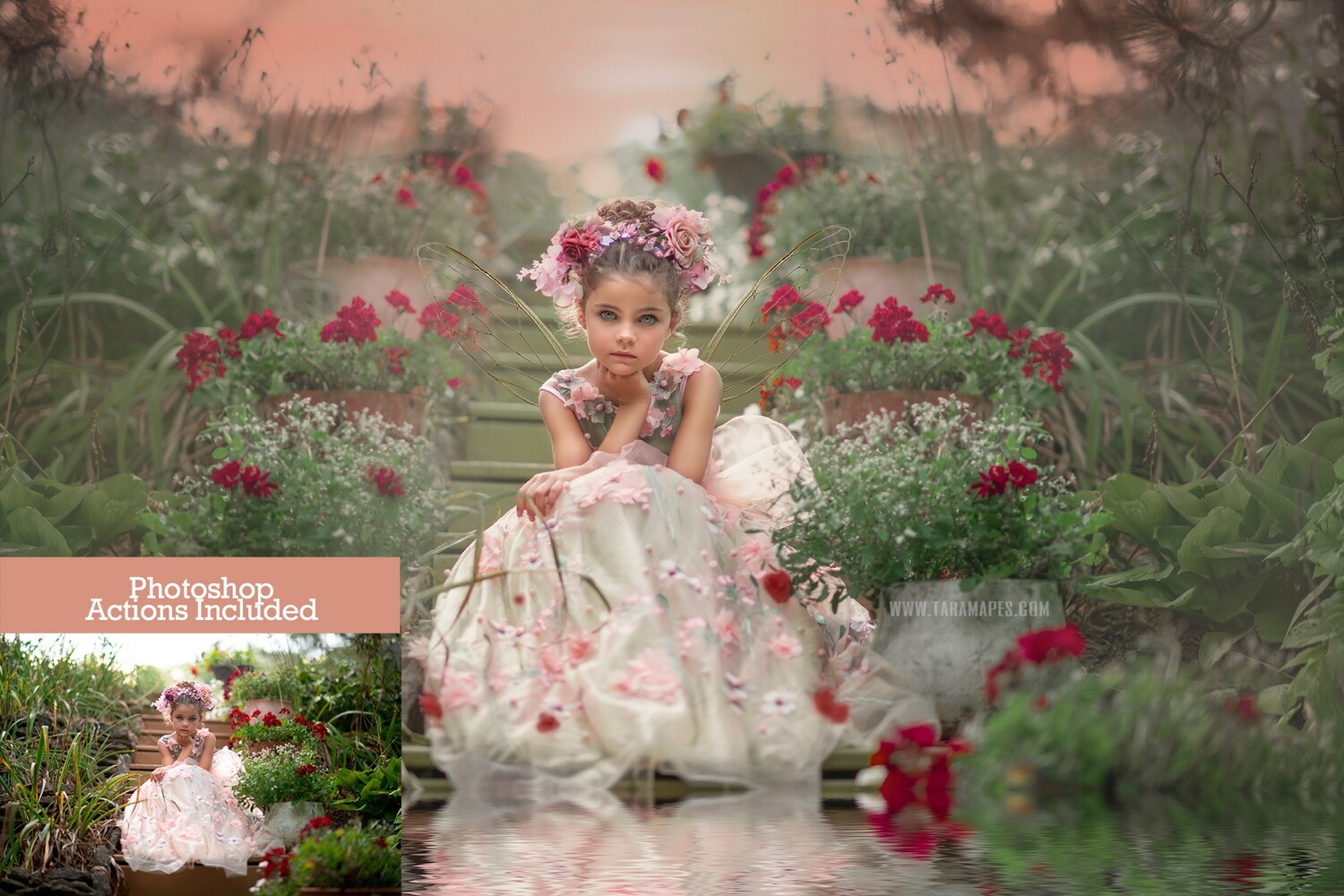 The Garden Fairy Painterly Photoshop Tutorial-  Action Workflow Set Included -- Fine Art Tutorial by Tara Mapes