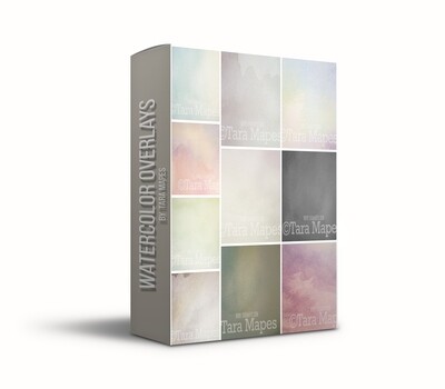 Watercolor Overlays - 10 pack of Watercolor Overlays - Texture overlays for Fine Art