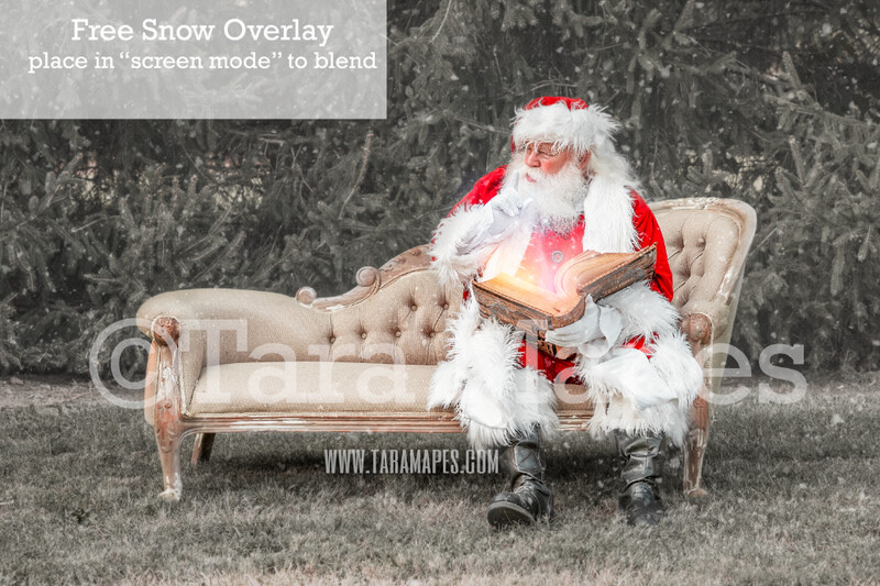Santa Digital Backdrop - Santa Reading Magic Book on Couch - Free Snow Overlay Included - Santa Christmas Digital Backdrop by Tara Mapes Santa Digital Backdrop - Santa Reading Magic Book on Couch - Free Snow Overlay Included - Santa Christmas Digital Backdrop by Tara Mapes