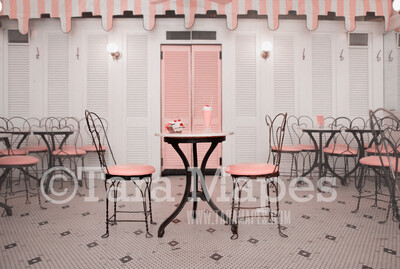 Old Fashioned Ice Cream Parlor Digital Backdrop - Fifties Ice Cream Parlor - Vintage Ice Cream Shop Digital Background Backdrop