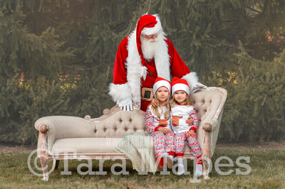 Santa Digital Backdrop - Santa Behind Couch  - Santa Christmas Digital Backdrop by Tara Mapes
