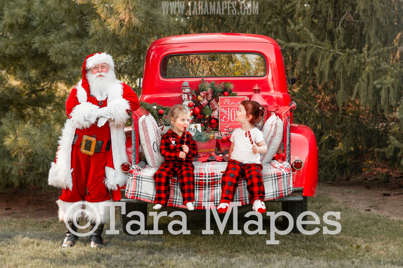 Santa Digital Backdrop - Red Vintage Truck Digital Backdrop - Christmas Truck in Tree Farm Holiday Family Digital Background Backdrop Santa Digital Backdrop - Red Vintage Truck Digital Backdrop - Christmas Truck in Tree Farm Holiday Family Digital Background Backdrop