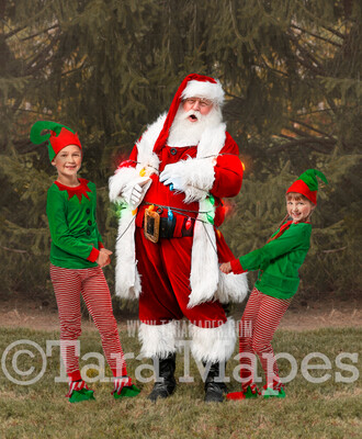 Santa Digital Backdrop - Santa Tied Up with Christmas Lights - Funny Santa Tied Up - Christmas Digital Backdrop by Tara Mapes