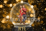 New Year&#39;s Eve Snowglobe  Digital Backdrop - Snow Globe Digital Background -  Globe Background by Tara Mapes - Layered PSD Digital Background