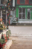 Christmas Bridge Digital Background Backdrop - Christmas Town for Portraits Digital Background