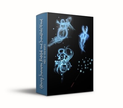 Glowing Snowman (2) - Glowing Rudolph (1 ) - Snowflake Wand (1)  PNG Bundle - Four Pack of PNG files by Tara Mapes