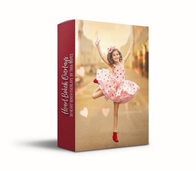 36 Heart Valentine Bokeh Overlays - Light Overlays - Colorful Heart Bokeh Light Overlays