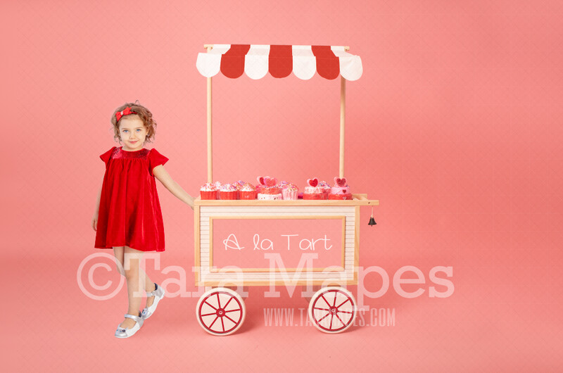 Valentine Sweets Cart LAYERED PSD - Valentine Cart of Sweets and Candy - Candy Cart - Valentine's Day Digital Background / Backdrop