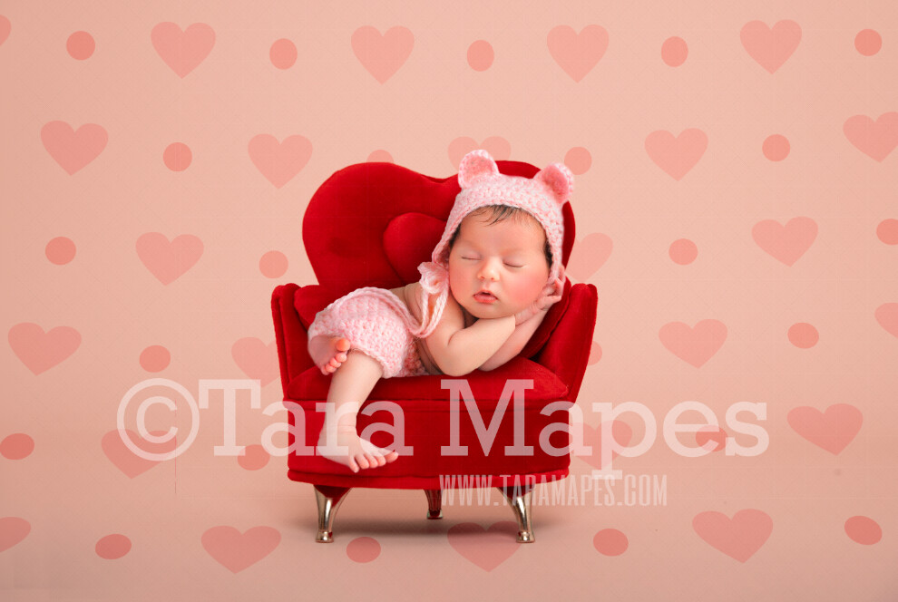 Heart Throne on Pink Hearts Digital Backdrop - Valentine Chair Throne on Pink Backdrop - Valentine Digital Background JPG