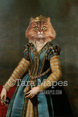 Royal Pet Portrait QUEEN Body PSD Template- Pet Painting Portrait Body 47 - Layered PSD  Digital Background Backdrop